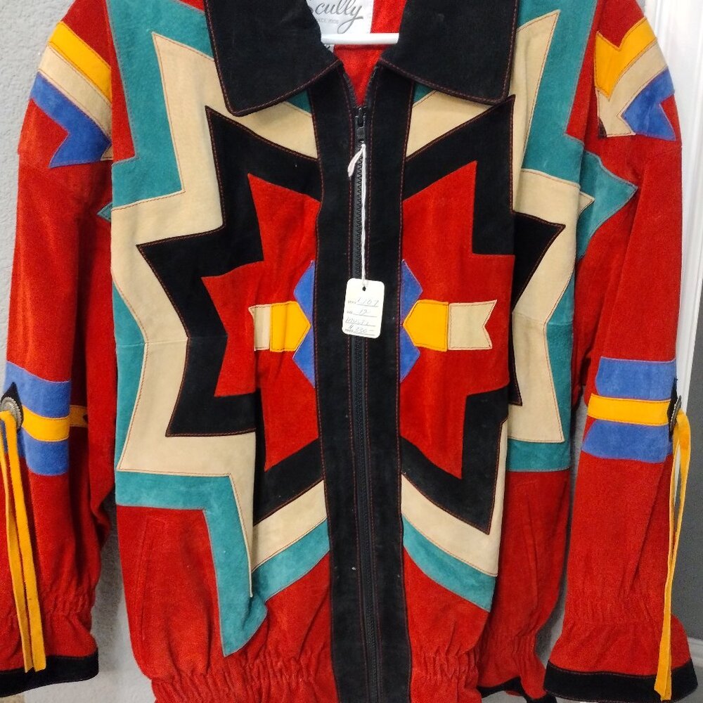Vintage Scully multi color women's leather jacket, size 12. New with tags